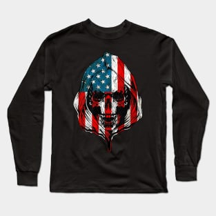 Military Veteran Skull Skeleton Long Sleeve T-Shirt